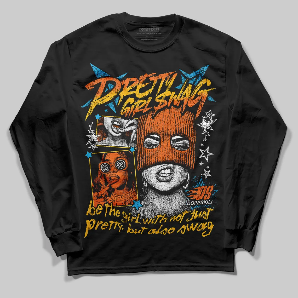 Orange Black White DopeSkill Long Sleeve T-Shirt Pretty Girl Swag Graphic sold by DopeSkill product image thumbnail 2