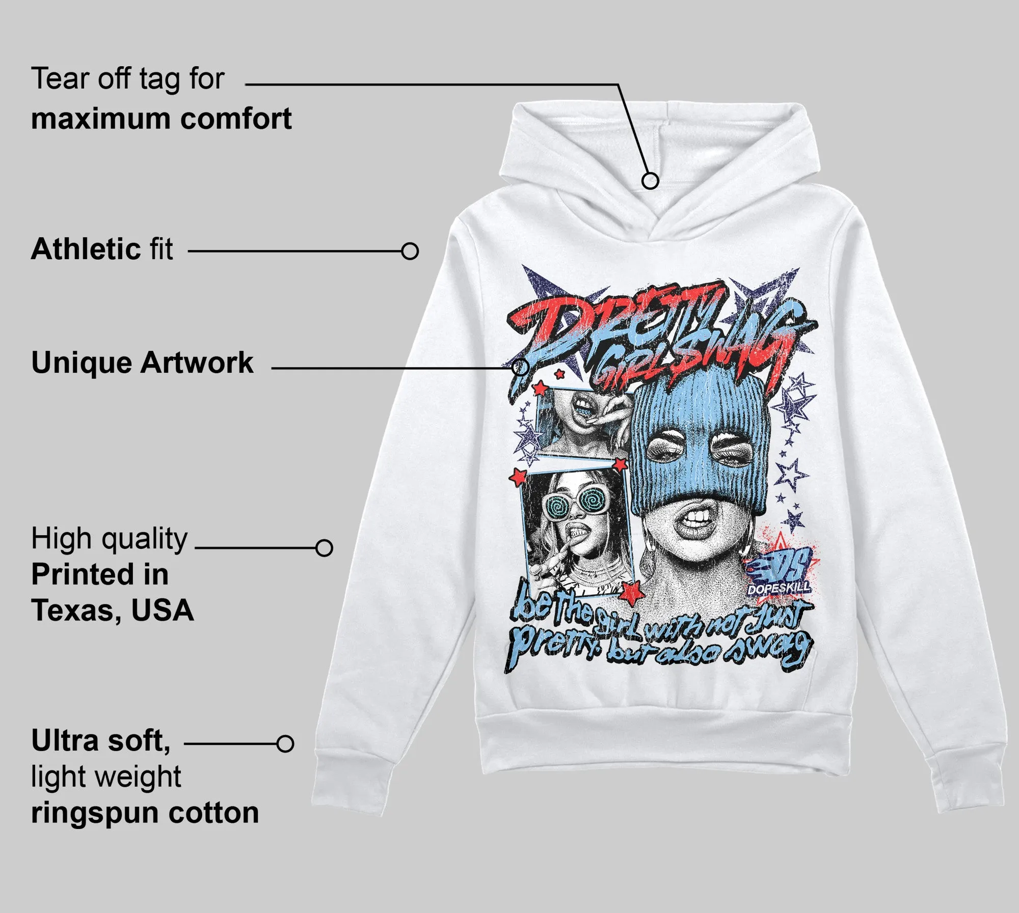 University Blue Collection DopeSkill Hoodie Sweatshirt Pretty Girl Swag Graphic sold by DopeSkill product image thumbnail 3