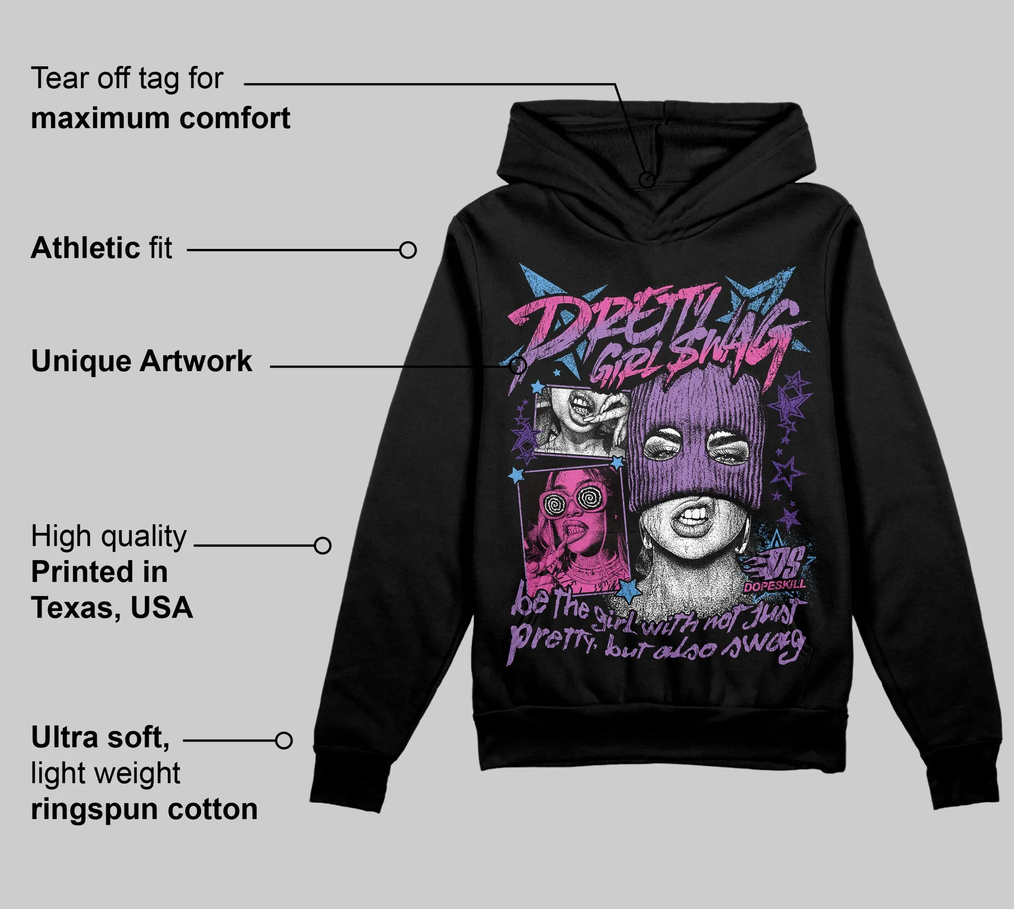 PURPLE Collection DopeSkill Hoodie Sweatshirt Pretty Girl Swag Graphic sold by DopeSkill product image thumbnail 3