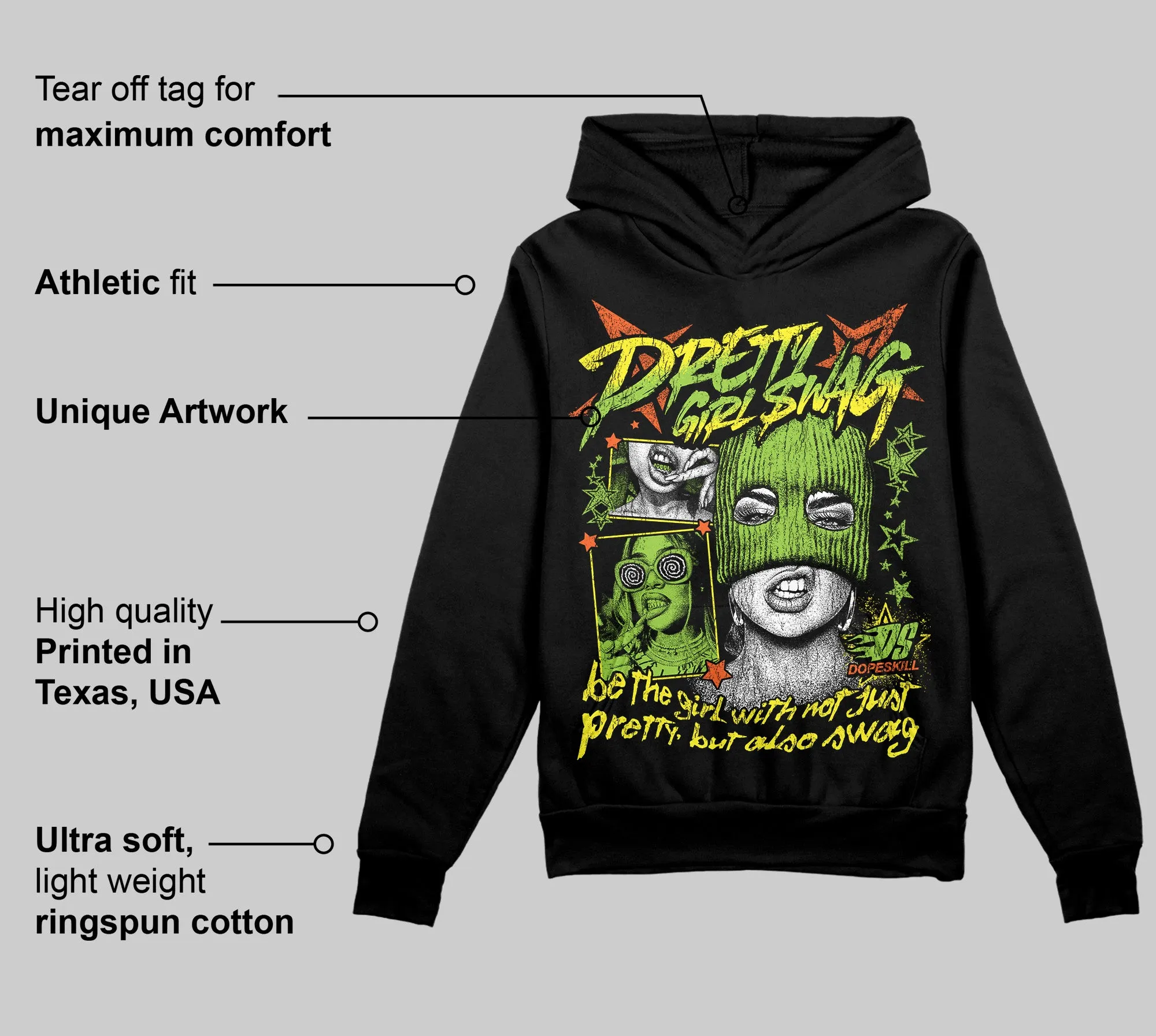 Neon Green Collection DopeSkill Hoodie Sweatshirt Pretty Girl Swag Graphic sold by DopeSkill product image thumbnail 3