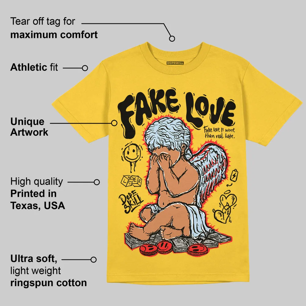 Yellow Ochre 6s DopeSkill Yellow T-shirt New Fake Love Graphic sold by DopeSkill product image thumbnail 2
