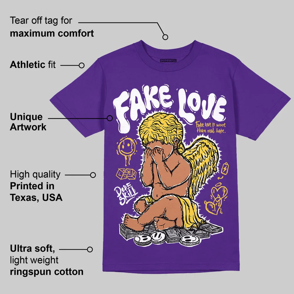 Field Purple 12s DopeSkill Purple T-shirt New Fake Love Graphic sold by DopeSkill product image thumbnail 2