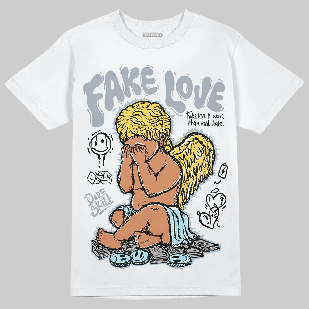 Blue Grey 13s DopeSkill T-Shirt New Fake Love Graphic sold by DopeSkill