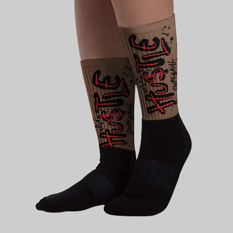Olive 9s DopeSkill Sublimated Socks Hustle Graphic sold by DopeSkill product image thumbnail 3