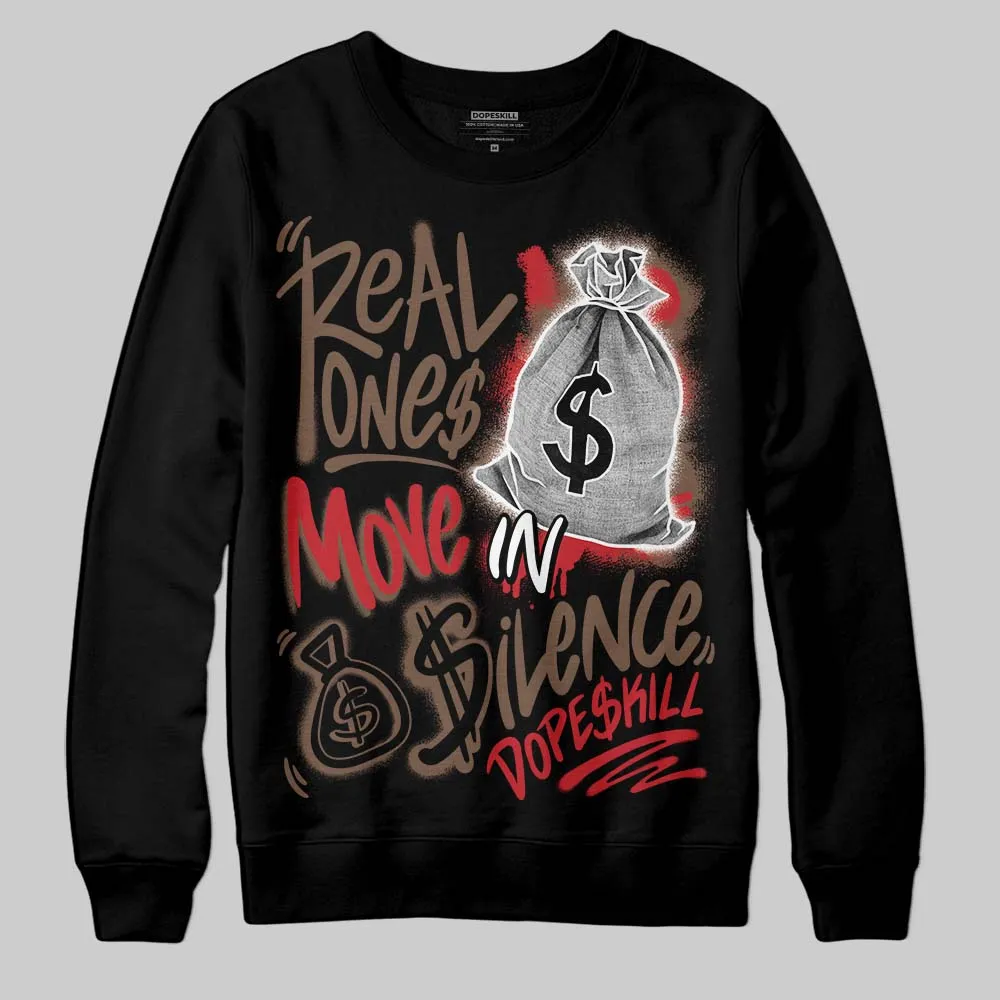Olive 9s DopeSkill Sweatshirt Real Ones Move In Silence Graphic sold by DopeSkill product image thumbnail 2
