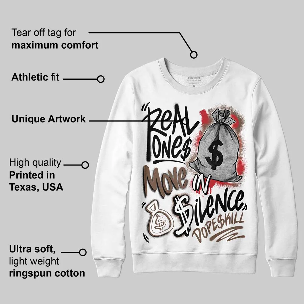 Olive 9s DopeSkill Sweatshirt Real Ones Move In Silence Graphic sold by DopeSkill product image thumbnail 3