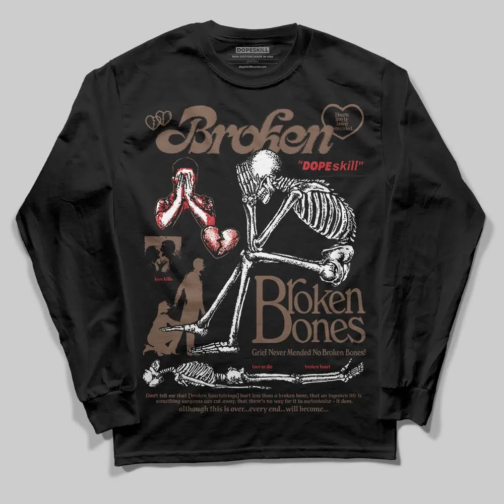 Olive 9s DopeSkill Long Sleeve T-Shirt Broken Bones Graphic sold by DopeSkill product image thumbnail 2