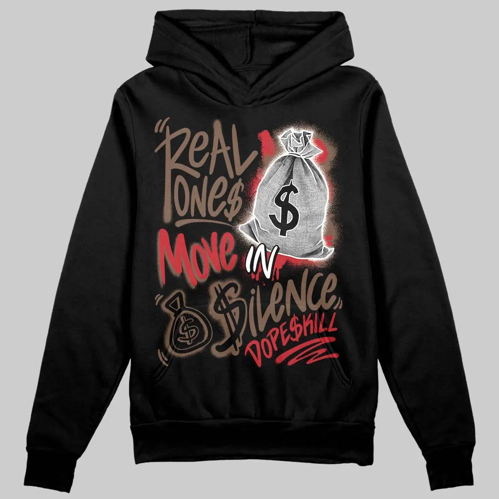 Olive 9s DopeSkill Hoodie Sweatshirt Real Ones Move In Silence Graphic sold by DopeSkill product image thumbnail 2
