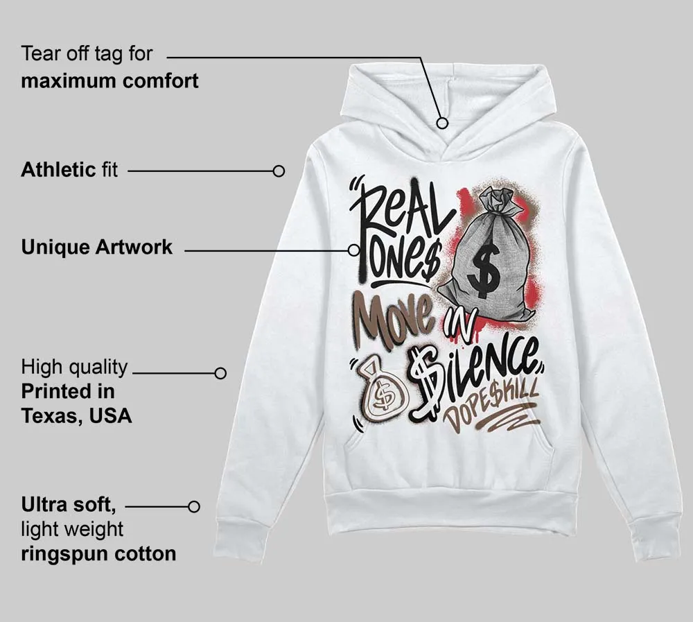 Olive 9s DopeSkill Hoodie Sweatshirt Real Ones Move In Silence Graphic sold by DopeSkill product image thumbnail 3