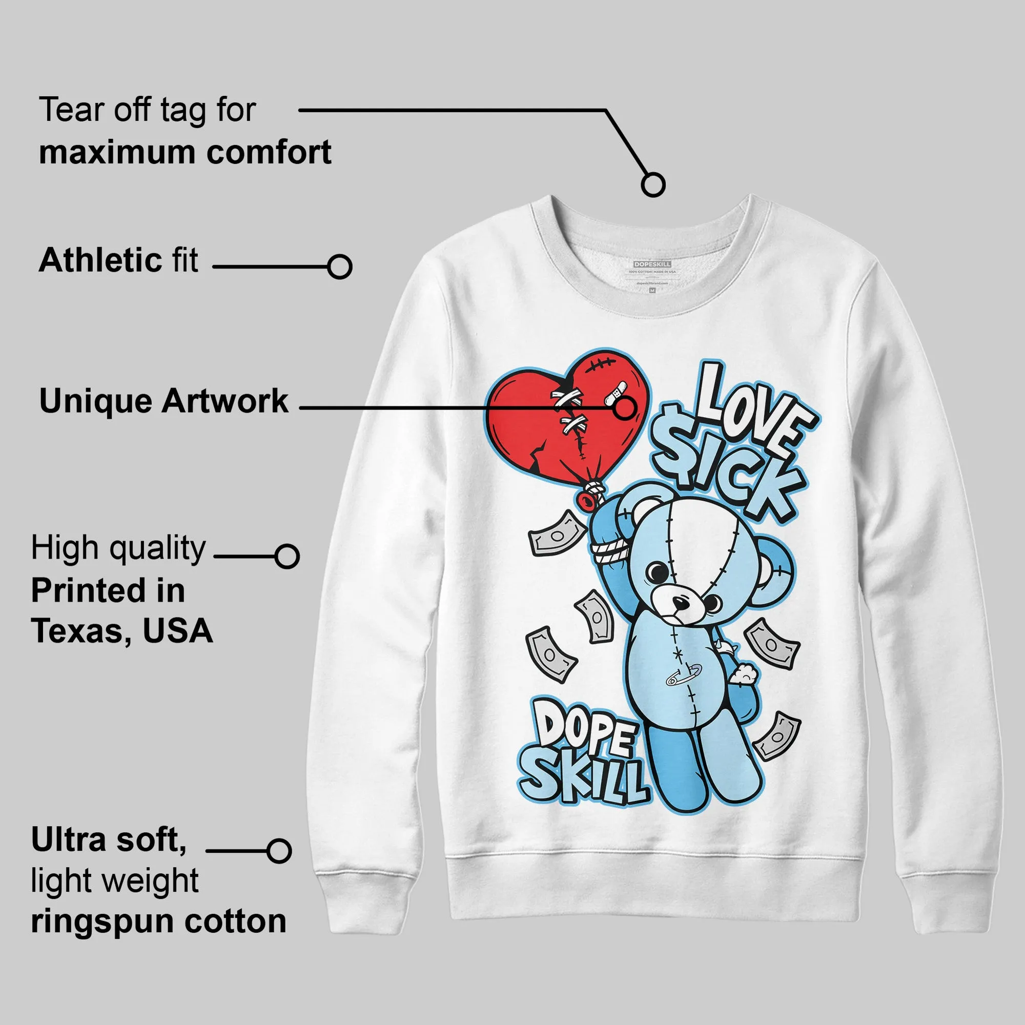 Legend Blue 11s DopeSkill Sweatshirt Love Sick Graphic sold by DopeSkill product image thumbnail 3