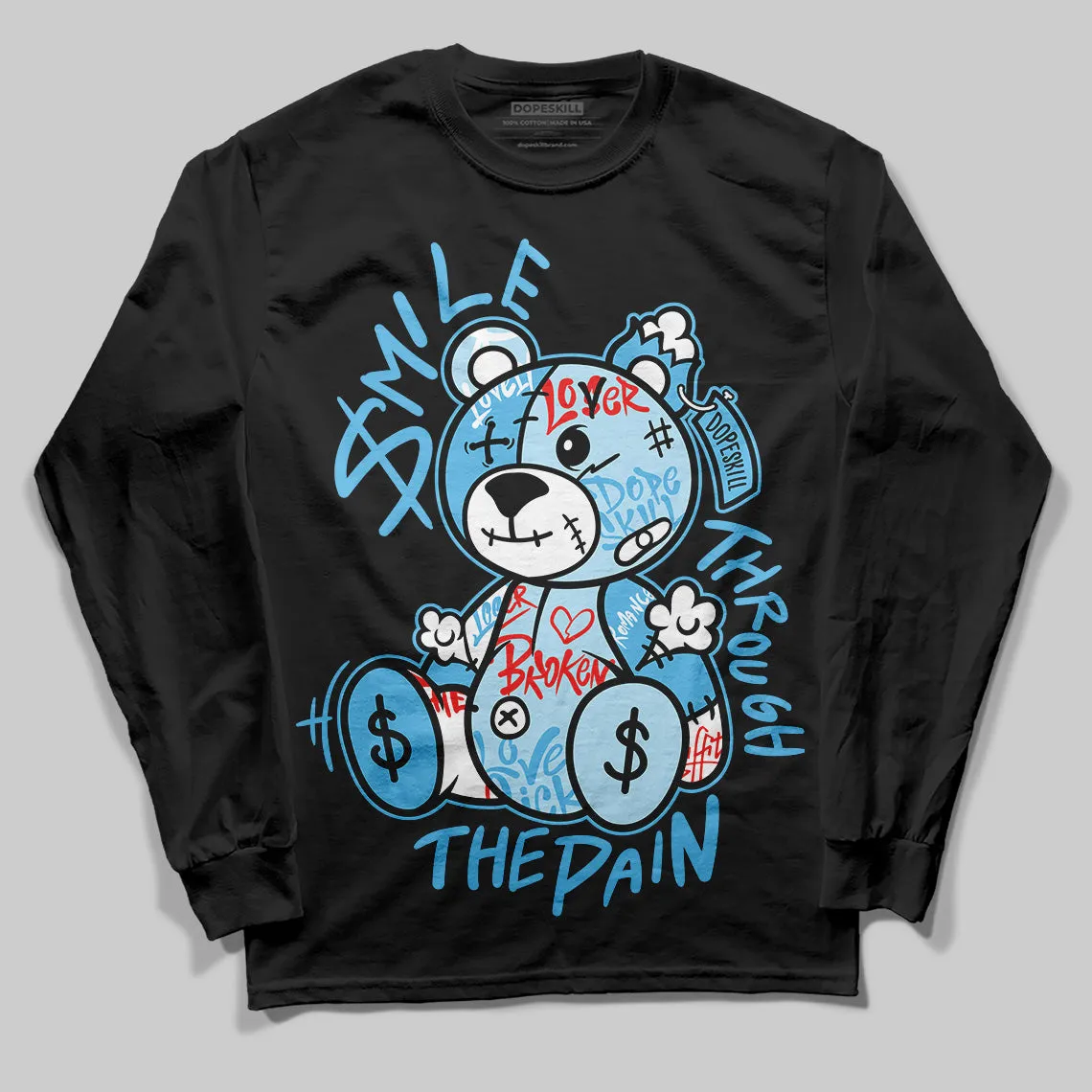 Legend Blue 11s DopeSkill Long Sleeve T-Shirt Smile Through The Pain Graphic sold by DopeSkill product image thumbnail 2