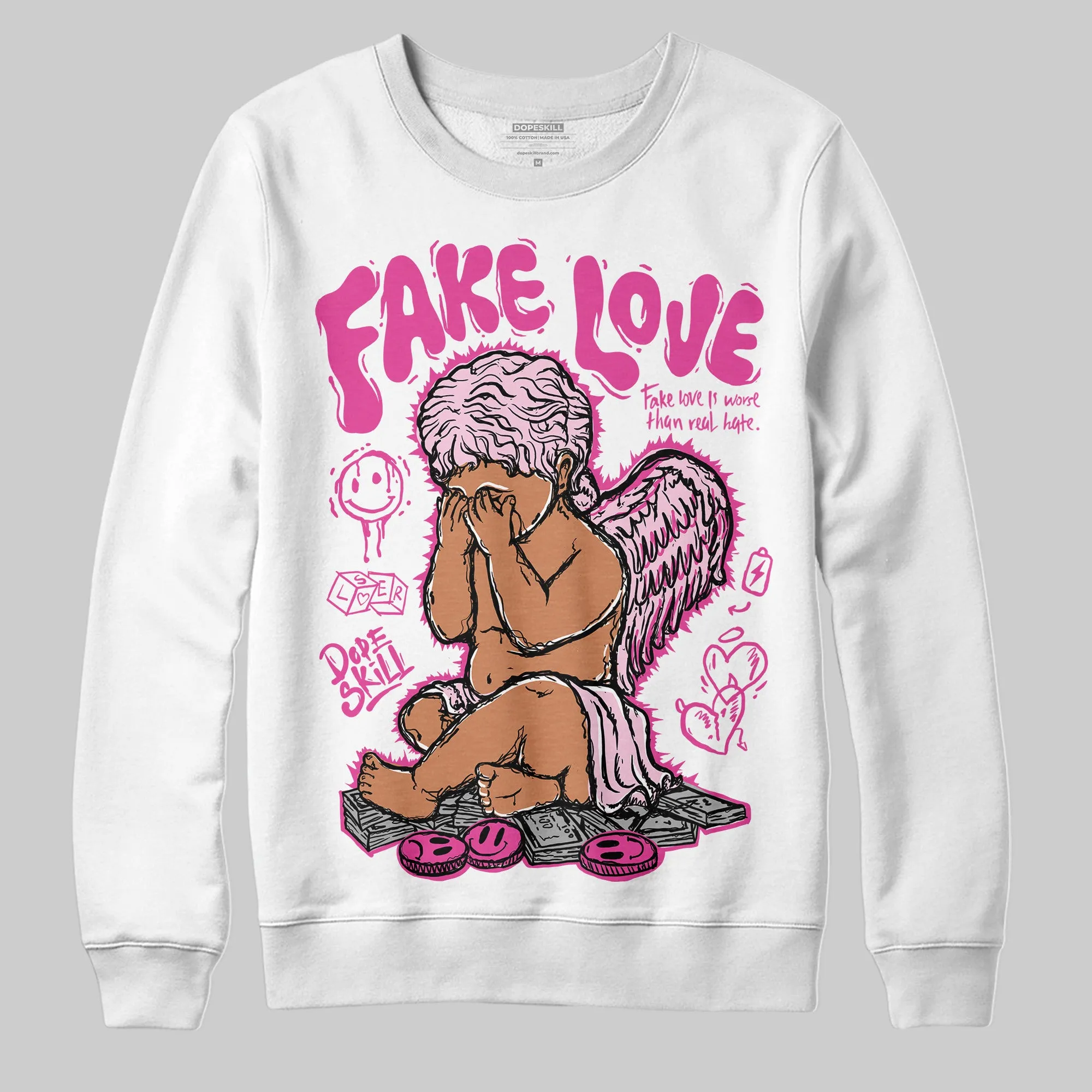 Triple Pink Dunk DopeSkill Sweatshirt New Fake Love Graphic sold by DopeSkill