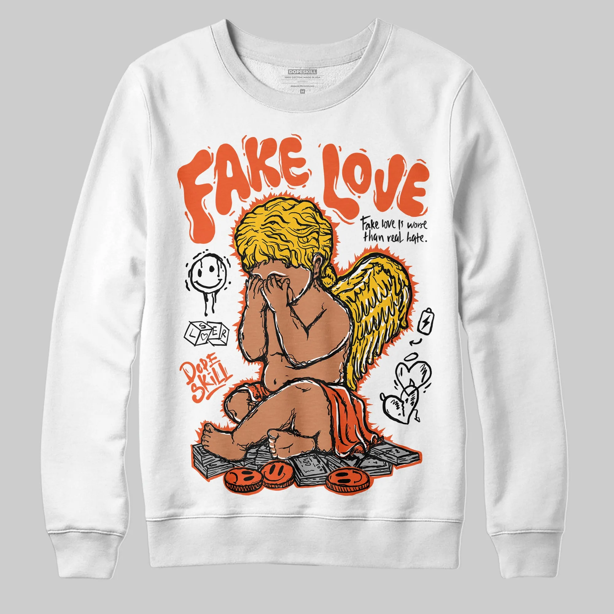 Orange Milk DopeSkill Sweatshirt New Fake Love Graphic sold by DopeSkill