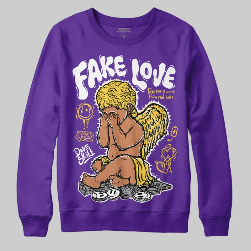 Field Purple 12s DopeSkill Purple Sweatshirt New Fake Love Graphic sold by DopeSkill