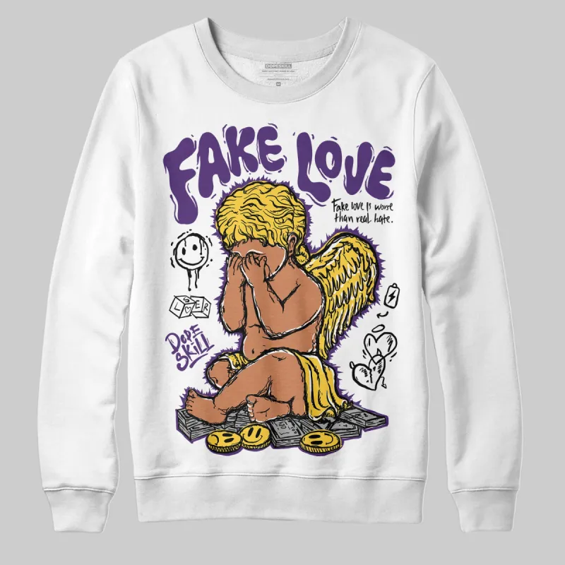Field Purple 12s DopeSkill Sweatshirt New Fake Love Graphic sold by DopeSkill