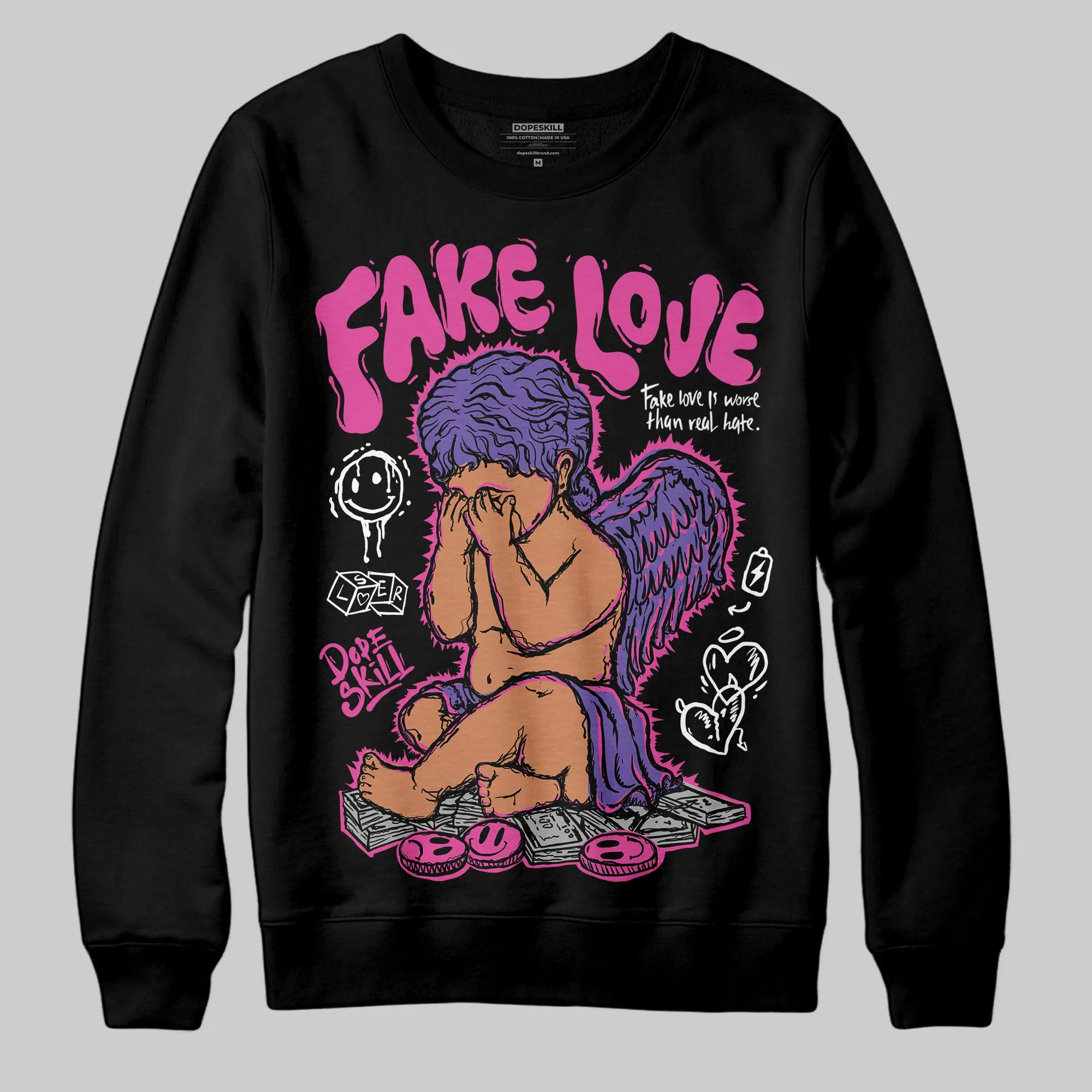 Dunk Active Fuchsia DopeSkill Sweatshirt New Fake Love Graphic sold by DopeSkill product image thumbnail 2
