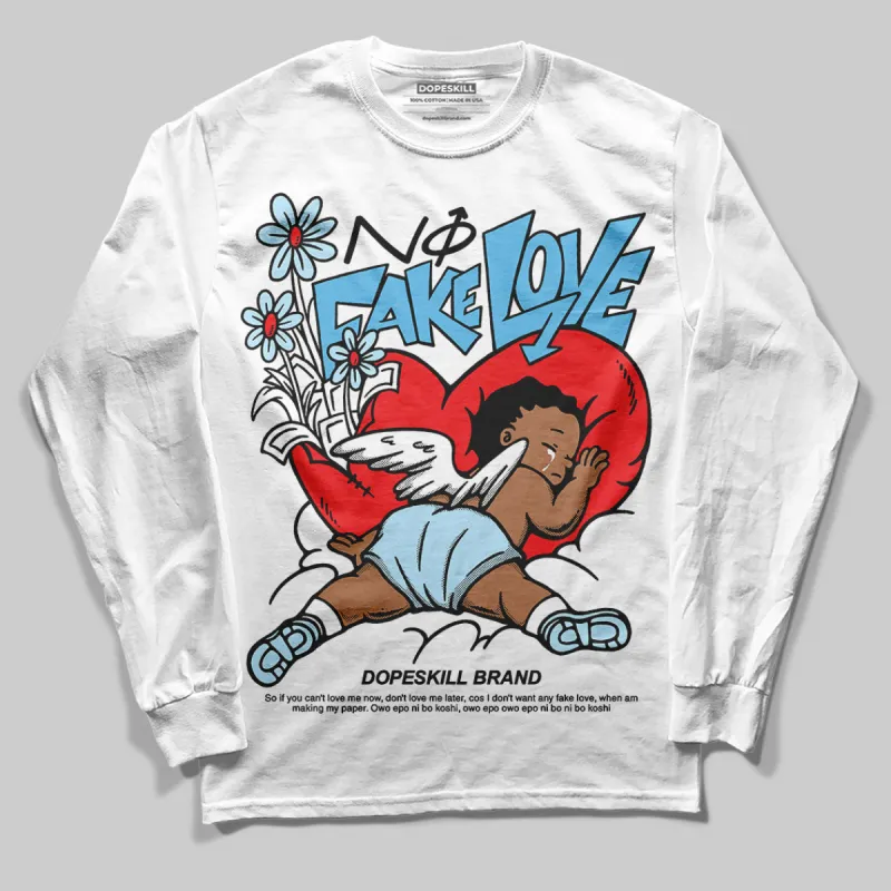 Legend Blue 11s DopeSkill Long Sleeve T-Shirt No Fake Love Graphic made by DopeSkill