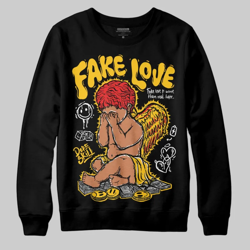 Yellow Collection DopeSkill Sweatshirt New Fake Love Graphic sold by DopeSkill