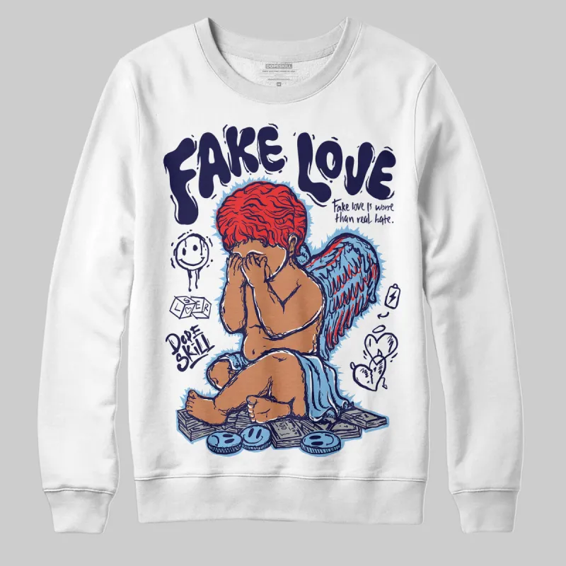 University Blue Collection DopeSkill Sweatshirt New Fake Love Graphic sold by DopeSkill