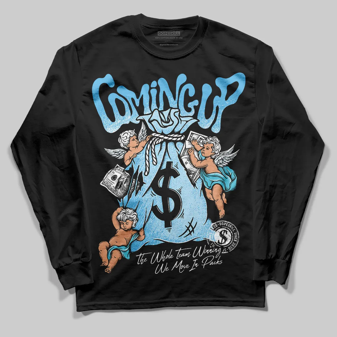 Legend Blue 11s DopeSkill Long Sleeve T-Shirt Money Bag Coming Up Graphic sold by DopeSkill product image thumbnail 2