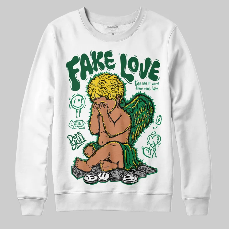 Green Collection DopeSkill Sweatshirt New Fake Love Graphic sold by DopeSkill