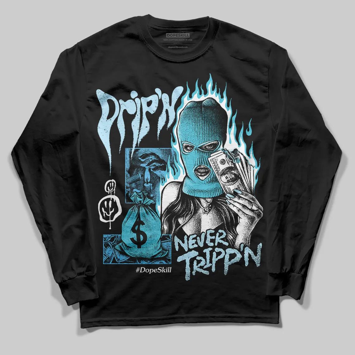 Legend Blue 11s DopeSkill Long Sleeve T-Shirt Drip'n Never Tripp'n Graphic sold by DopeSkill product image thumbnail 2
