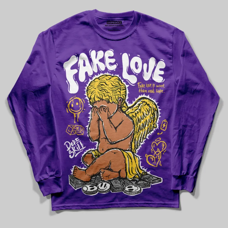Field Purple 12s DopeSkill Purple Long Sleeve T-Shirt New Fake Love Graphic sold by DopeSkill