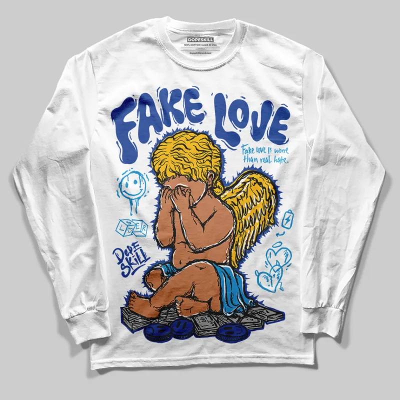 Royal Blue Collection DopeSkill Long Sleeve T-Shirt New Fake Love Graphic sold by DopeSkill