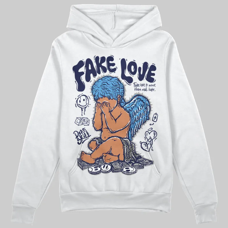Midnight Navy 3s DopeSkill Hoodie Sweatshirt New Fake Love Graphic sold by DopeSkill