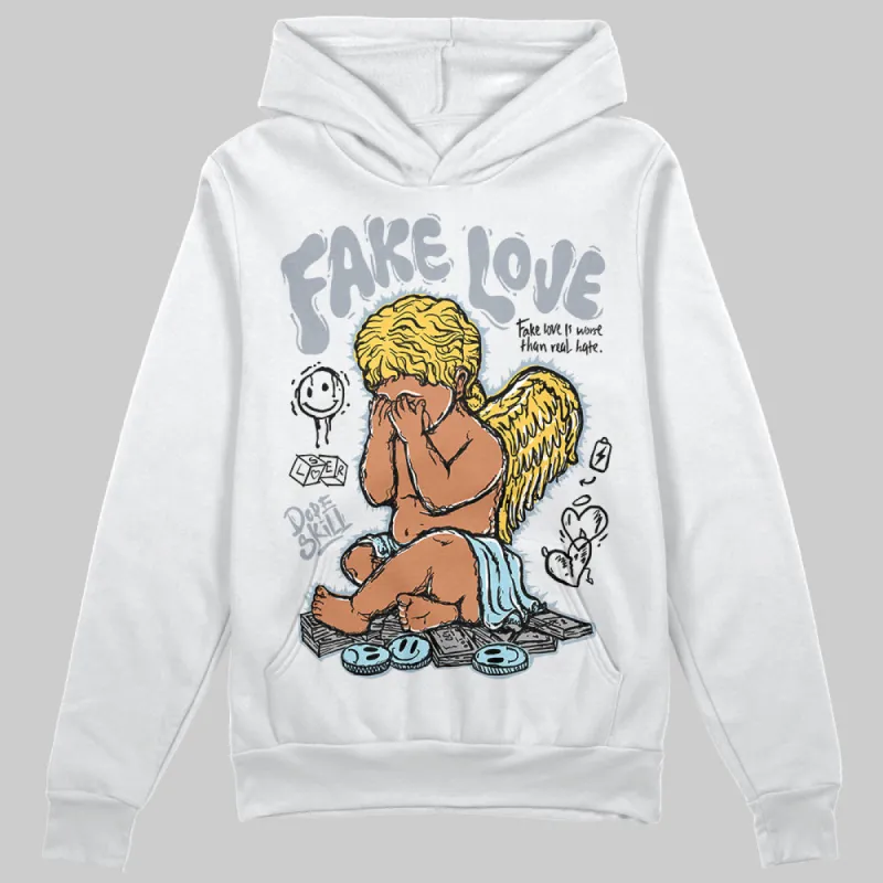 Blue Grey 13s DopeSkill Hoodie Sweatshirt New Fake Love Graphic sold by DopeSkill