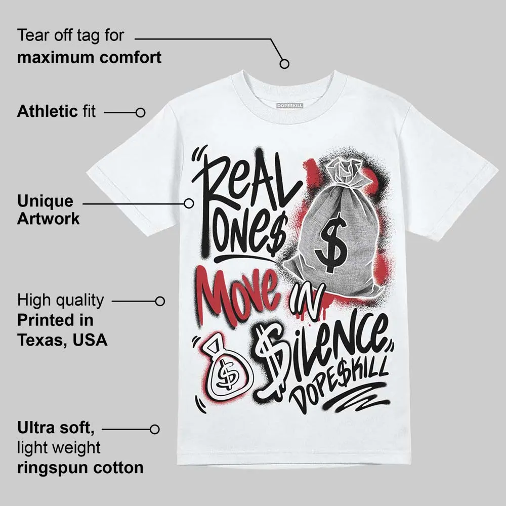 Black Toe 14s DopeSkill T-Shirt Real Ones Move In Silence Graphic sold by DopeSkill product image thumbnail 3