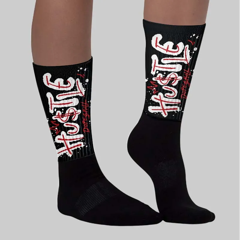 Black Toe 14s DopeSkill Sublimated Sock Hustle Graphic sold by DopeSkill product image thumbnail 2