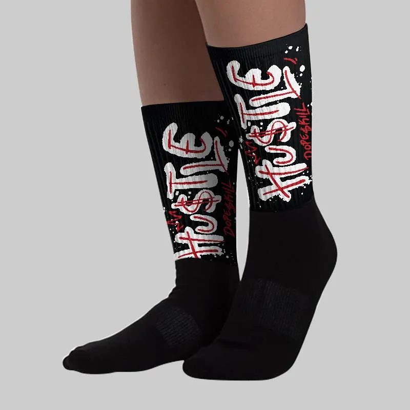 Black Toe 14s DopeSkill Sublimated Sock Hustle Graphic sold by DopeSkill product image thumbnail 3