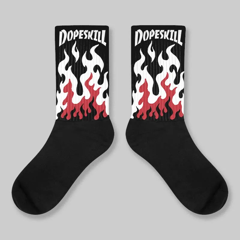 Black Toe 14s DopeSkill Sublimated Sock FIRE Graphic sold by DopeSkill