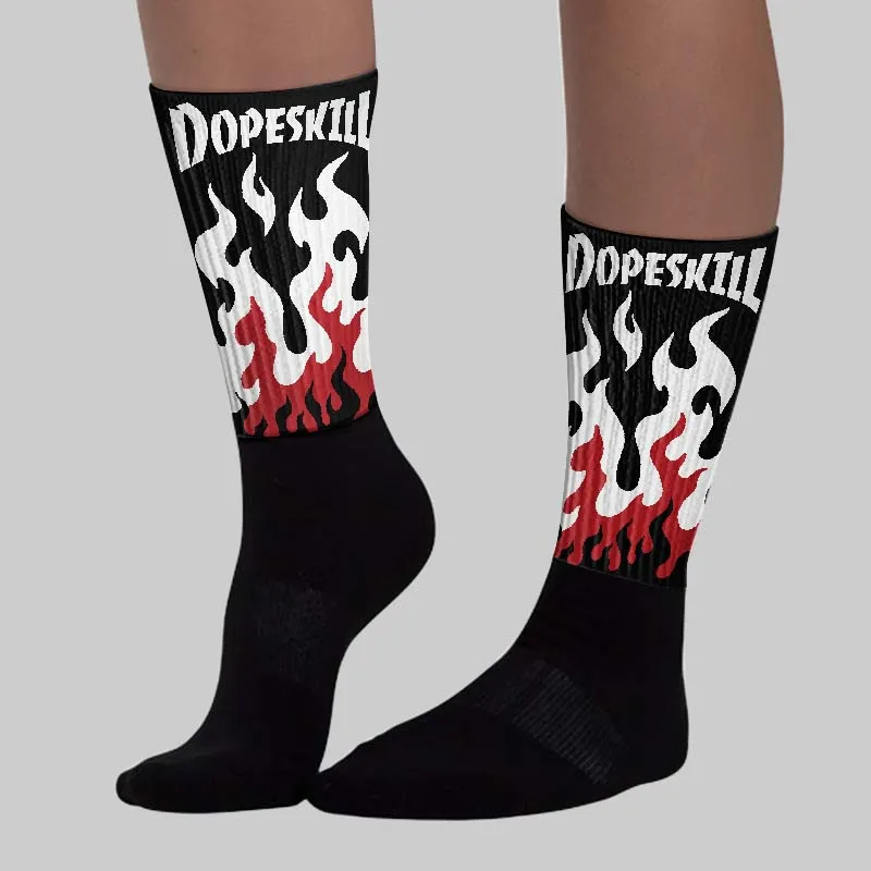 Black Toe 14s DopeSkill Sublimated Sock FIRE Graphic sold by DopeSkill product image thumbnail 3