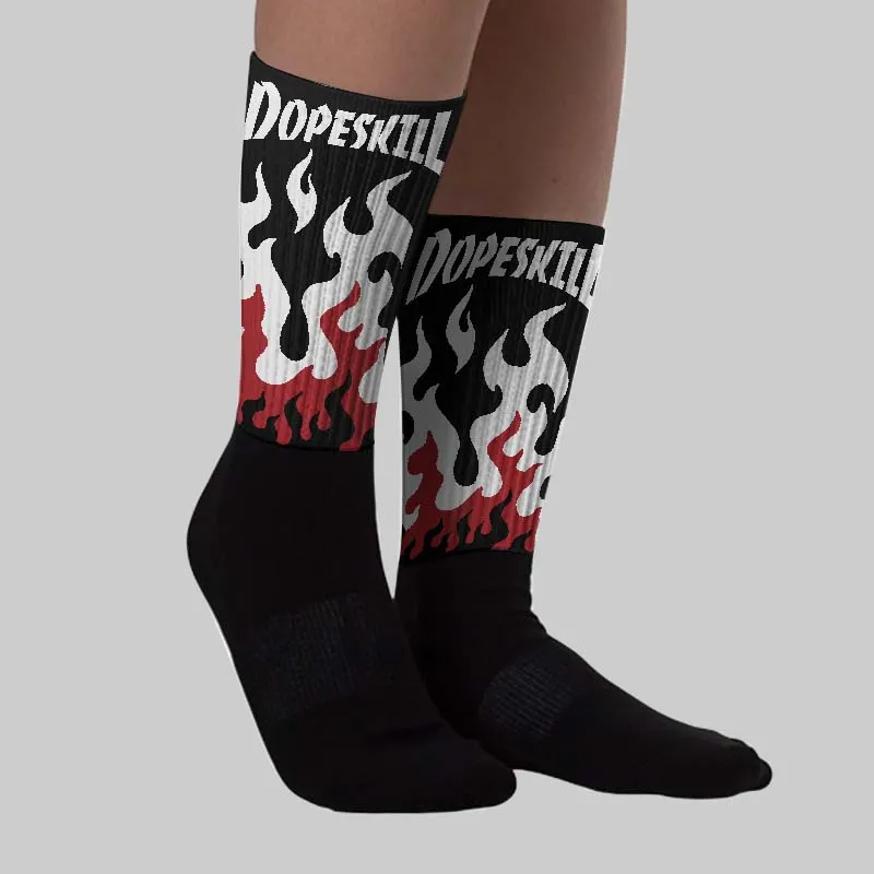 Black Toe 14s DopeSkill Sublimated Sock FIRE Graphic sold by DopeSkill product image thumbnail 2