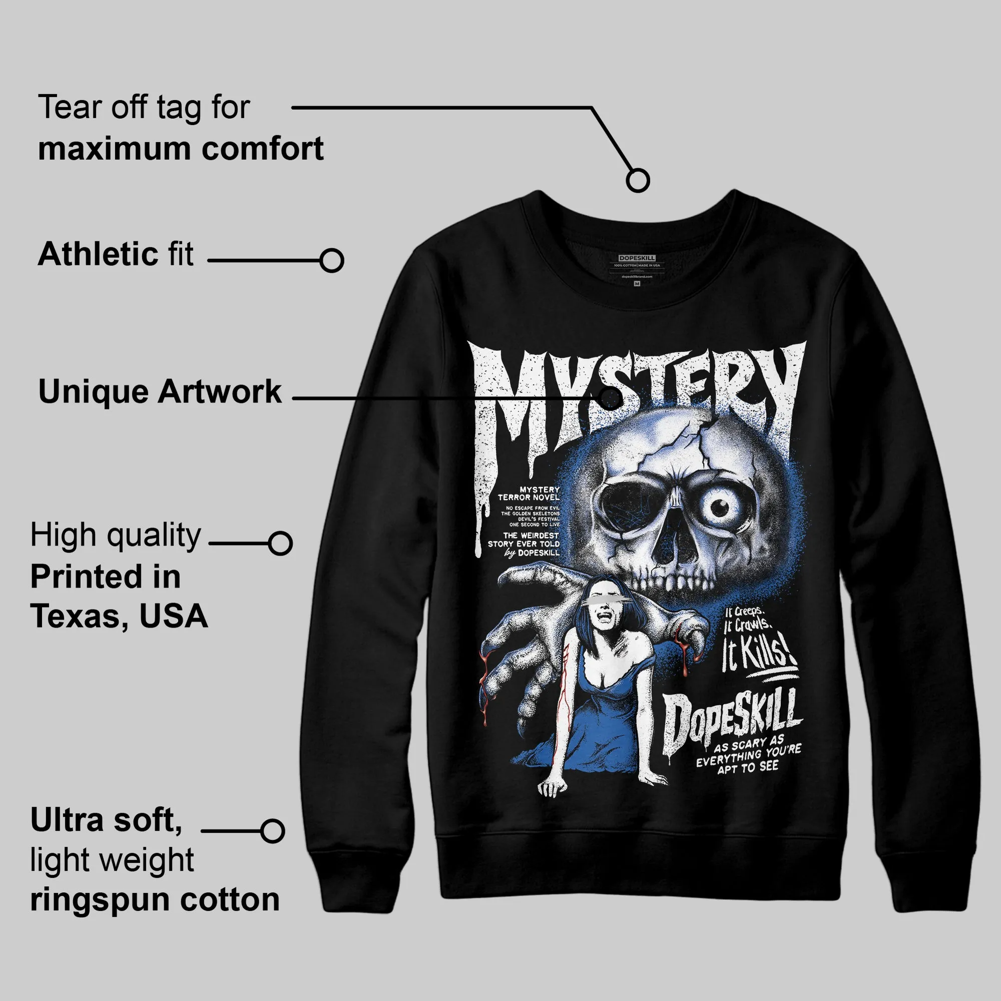 Blueberry 12s DopeSkill Sweatshirt Mystery Ghostly Grasp Graphic sold by DopeSkill product image thumbnail 3