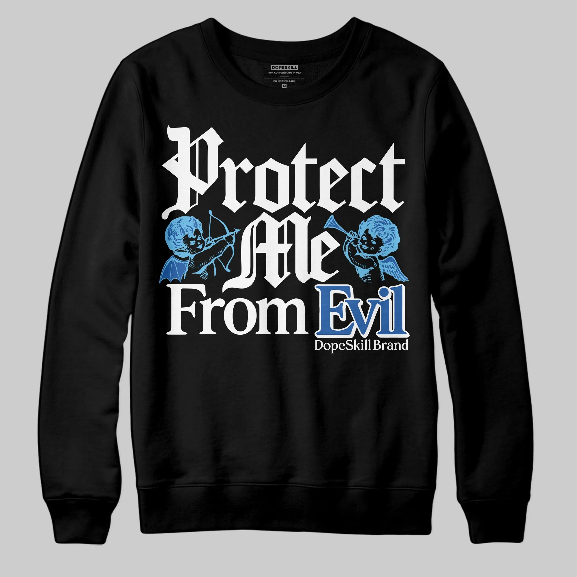 Blueberry 12s DopeSkill Sweatshirt Protect Me From Evil Graphic sold by DopeSkill