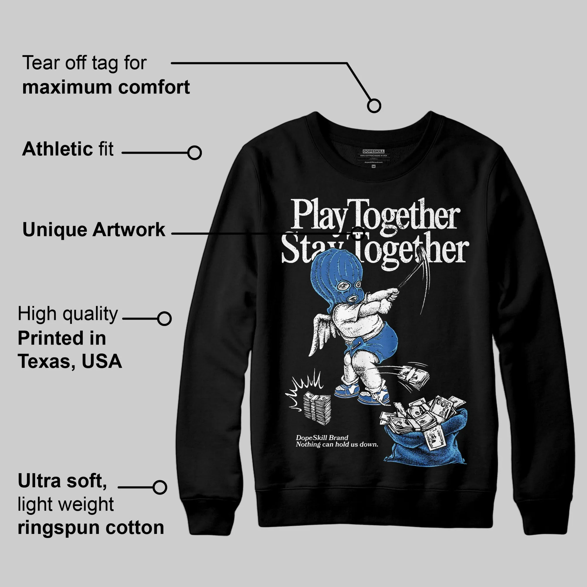 Blueberry 12s DopeSkill Sweatshirt Play together, Stay together Graphic sold by DopeSkill product image thumbnail 3