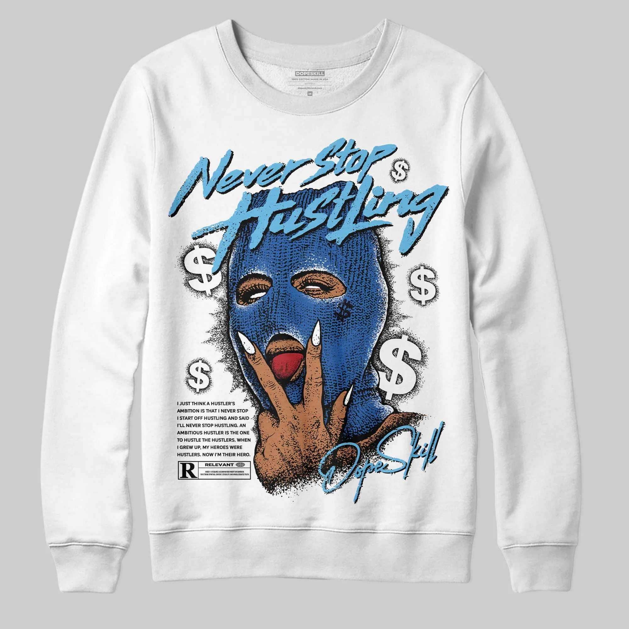 Blueberry 12s DopeSkill Sweatshirt Never Stop Hustling Graphic sold by DopeSkill product image thumbnail 2