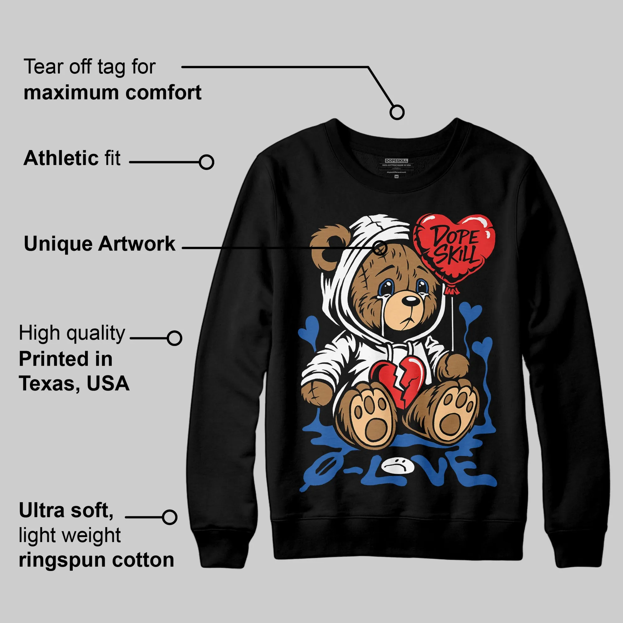 Blueberry 12s DopeSkill Sweatshirt Broken Bear Graphic sold by DopeSkill product image thumbnail 3