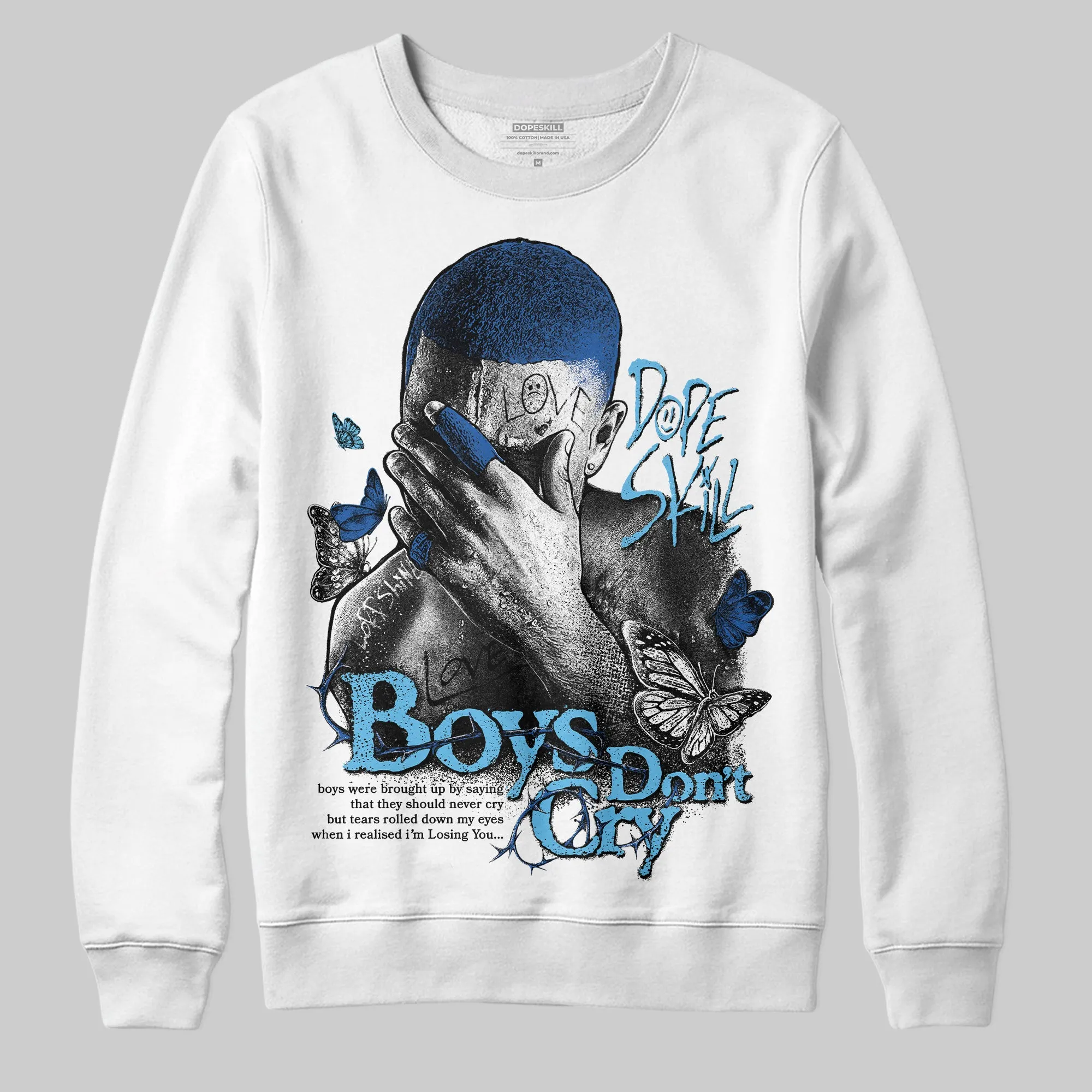 Blueberry 12s DopeSkill Sweatshirt Boys Don't Cry Graphic sold by DopeSkill product image thumbnail 2