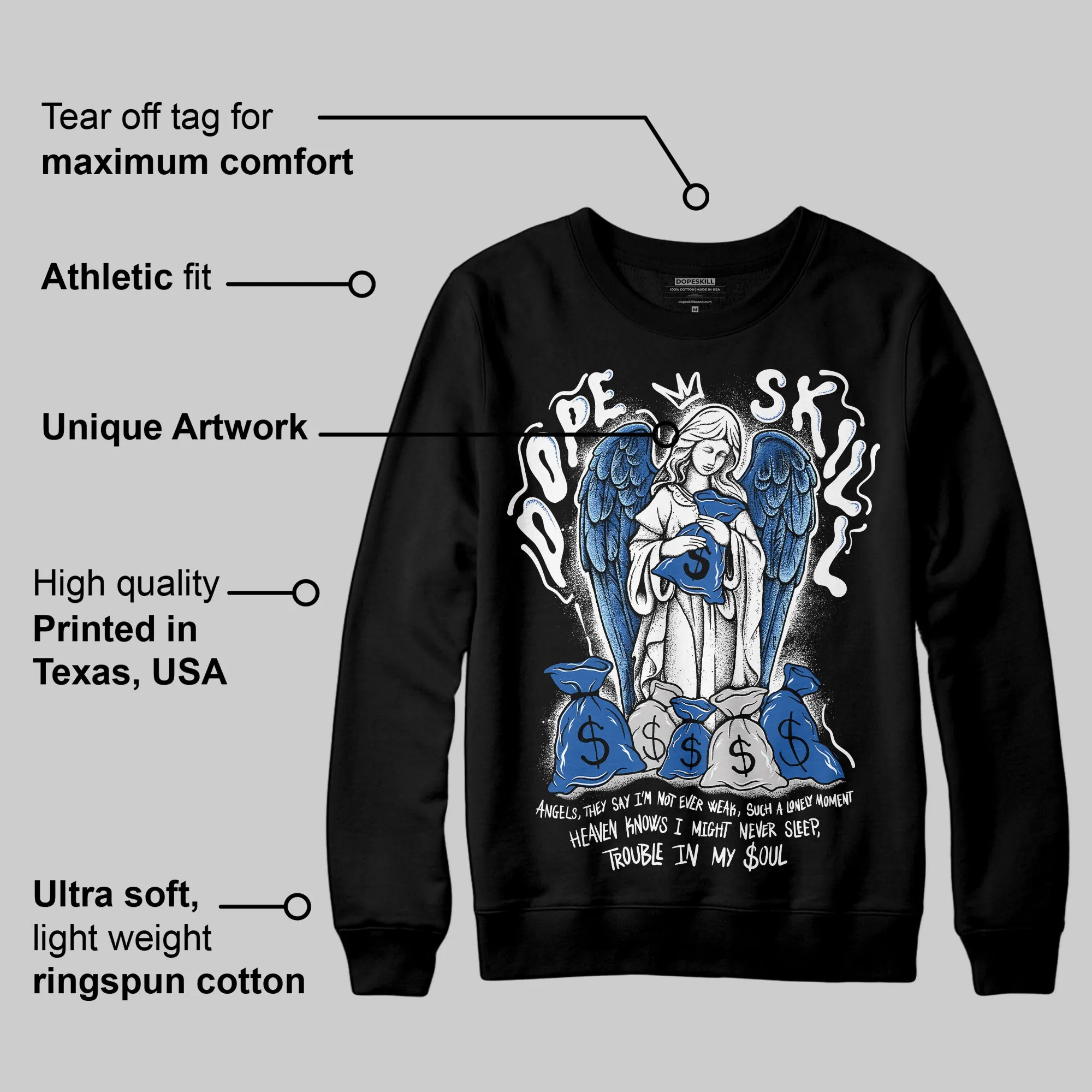 Blueberry 12s DopeSkill Sweatshirt Angels Graphic sold by DopeSkill product image thumbnail 3