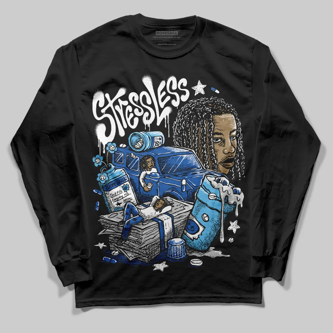 Blueberry 12s DopeSkill Long Sleeve Stressless Graphic sold by DopeSkill