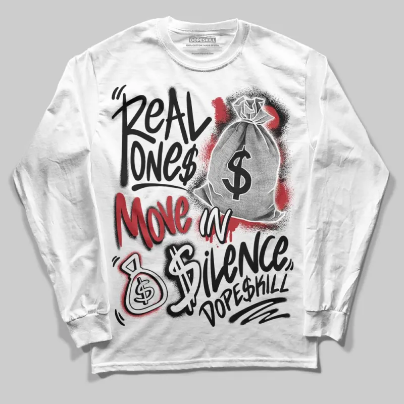 Black Toe 14s DopeSkill Long Sleeve T-Shirt Real Ones Move In Silence Graphic sold by DopeSkill