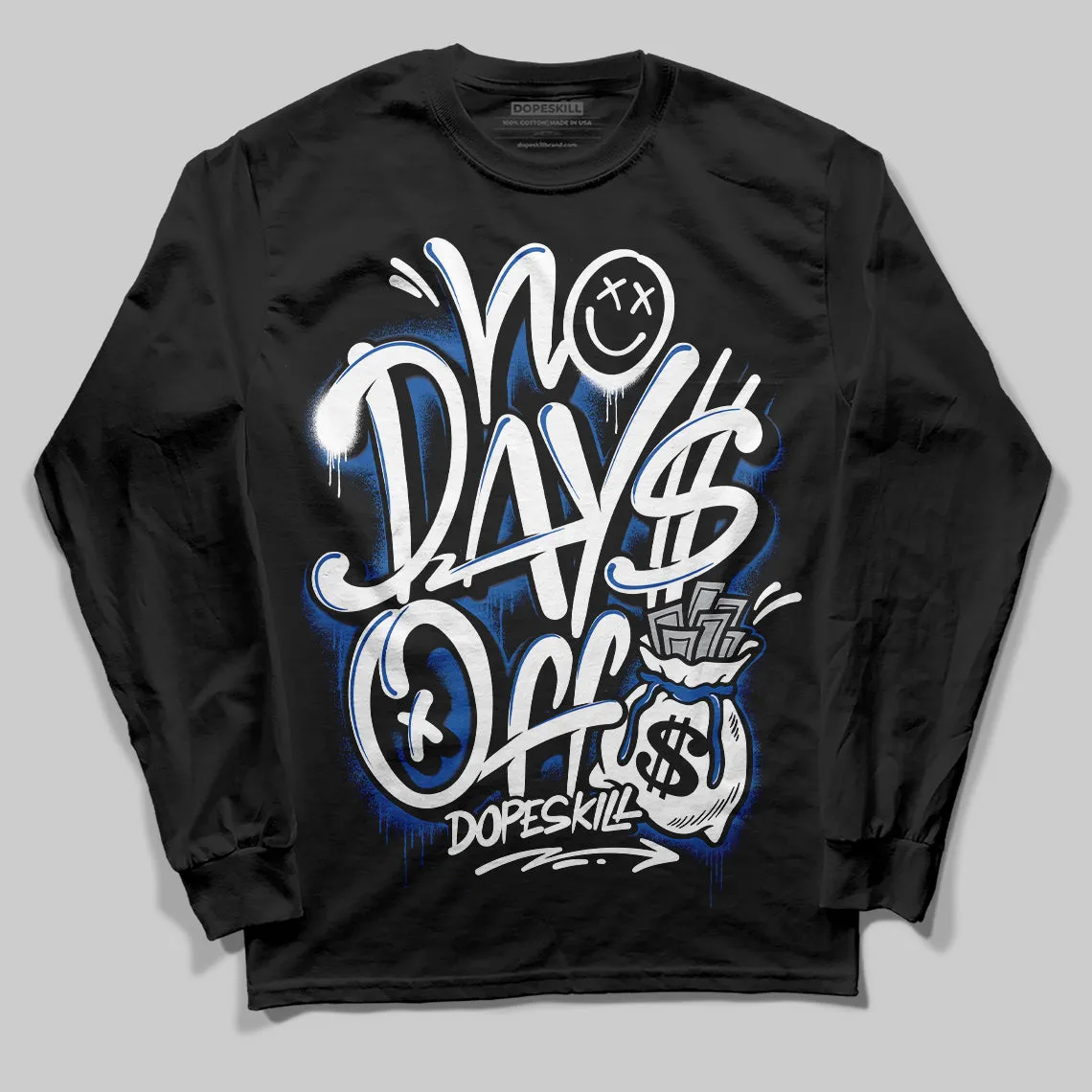 Blueberry 12s DopeSkill Long Sleeve No Days Off Graphic sold by DopeSkill