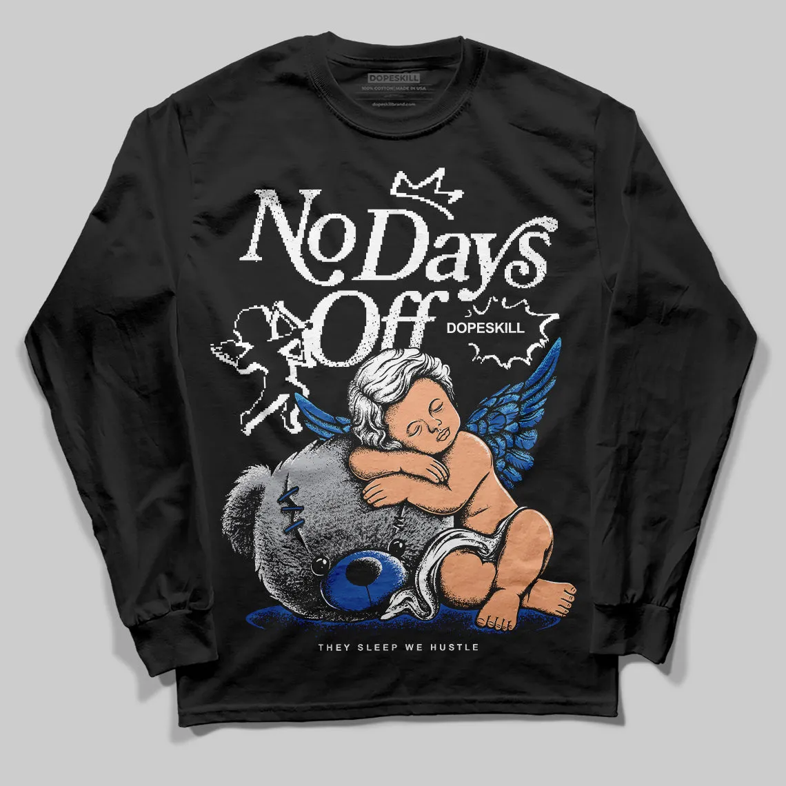Blueberry 12s DopeSkill Long Sleeve New No Days Off Graphic sold by DopeSkill