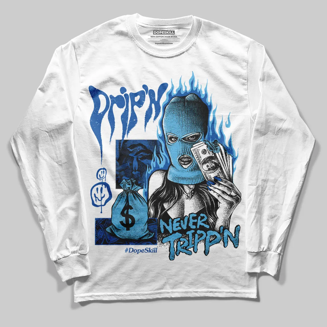 Blueberry 12s DopeSkill Long Sleeve T-Shirt Drip'n Never Tripp'n Graphic sold by DopeSkill product image thumbnail 2