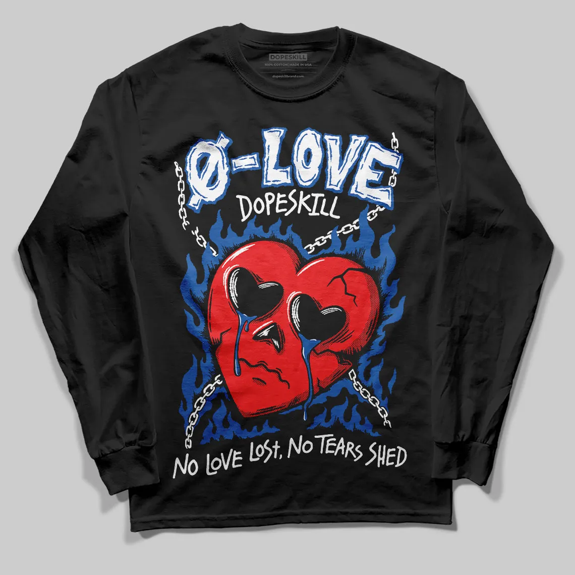 Blueberry 12s DopeSkill Long Sleeve T-Shirt Crying Heart Graphic sold by DopeSkill