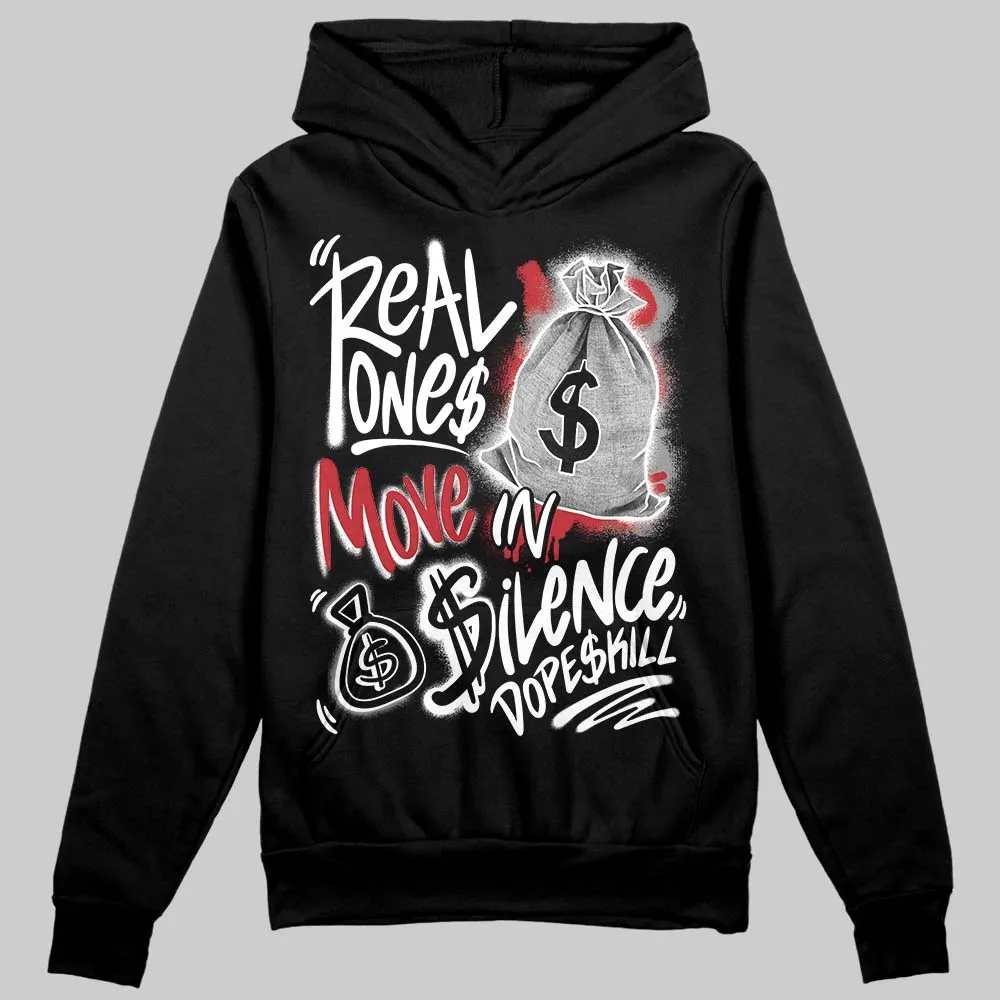 Black Toe 14s DopeSkill Hoodie Sweatshirt Real Ones Move In Silence Graphic sold by DopeSkill product image thumbnail 2